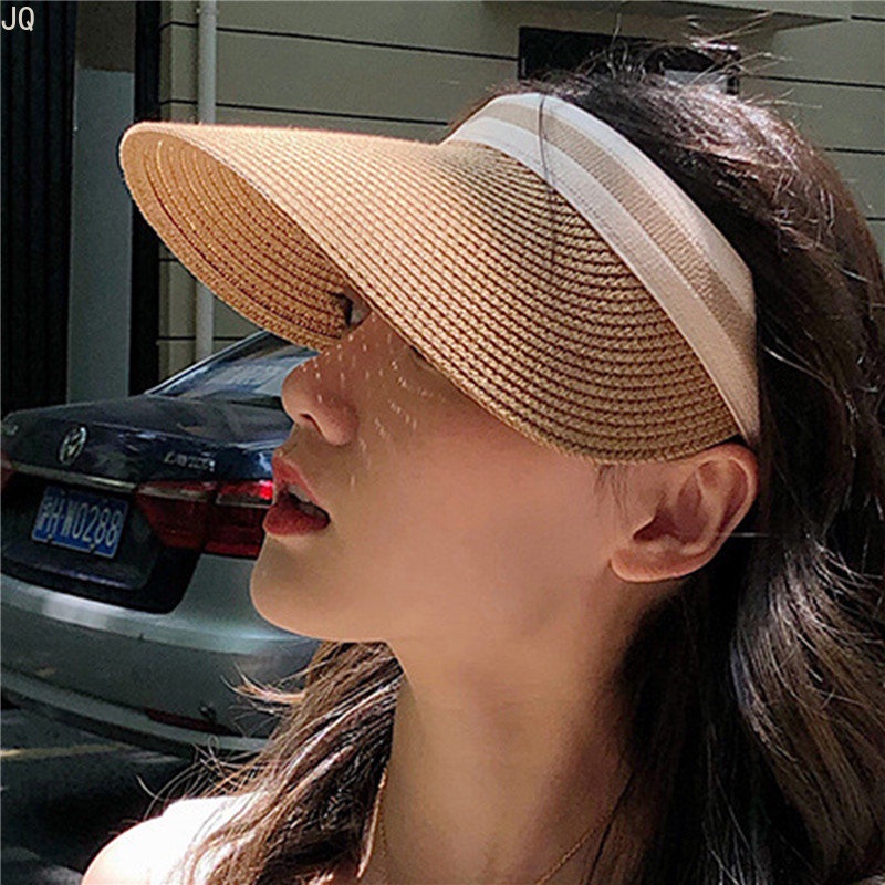 Mũ Cói Rộng Vành Hở Chóp Chống Tia UV Thời Trang Đi Biển Mùa Hè Cho Nữ