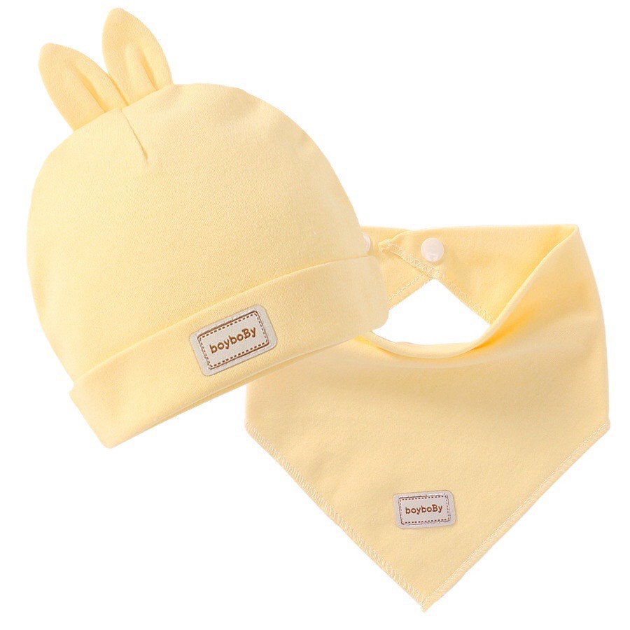 Set Mũ Kèm Yếm Sơ Sinh Chất Cotton Siêu Mềm Baby Dreams