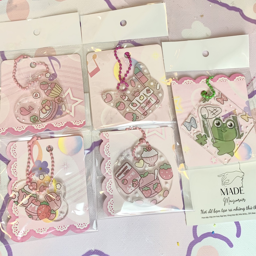 Móc khóa Sticker dễ thương DIY của Maiscornermade