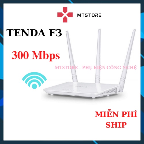 [TẶNG MGG 10K] Bộ phát Wifi 3 râu Tenda F3 không dây chuẩn tốc độ 300 Mbps, Cục kích sóng Wifi, Cục Hút Wifi- USED 95%