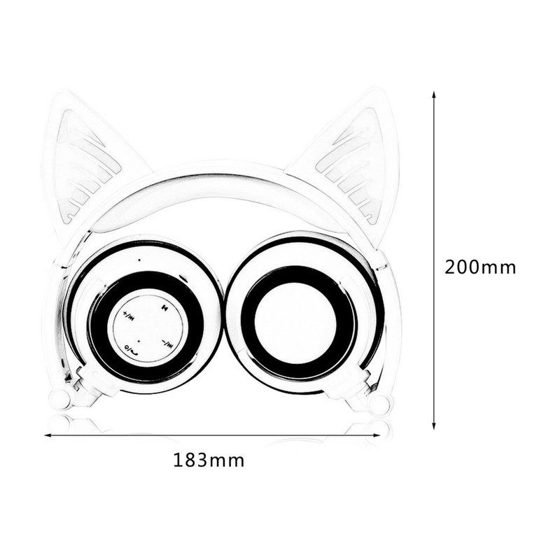 PK Cat Ear Headphone Foldable Cosplay Stereo Headset Earphone With Mic