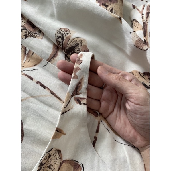 Váy voan hoa nâu - Hàng secondhand Nhật