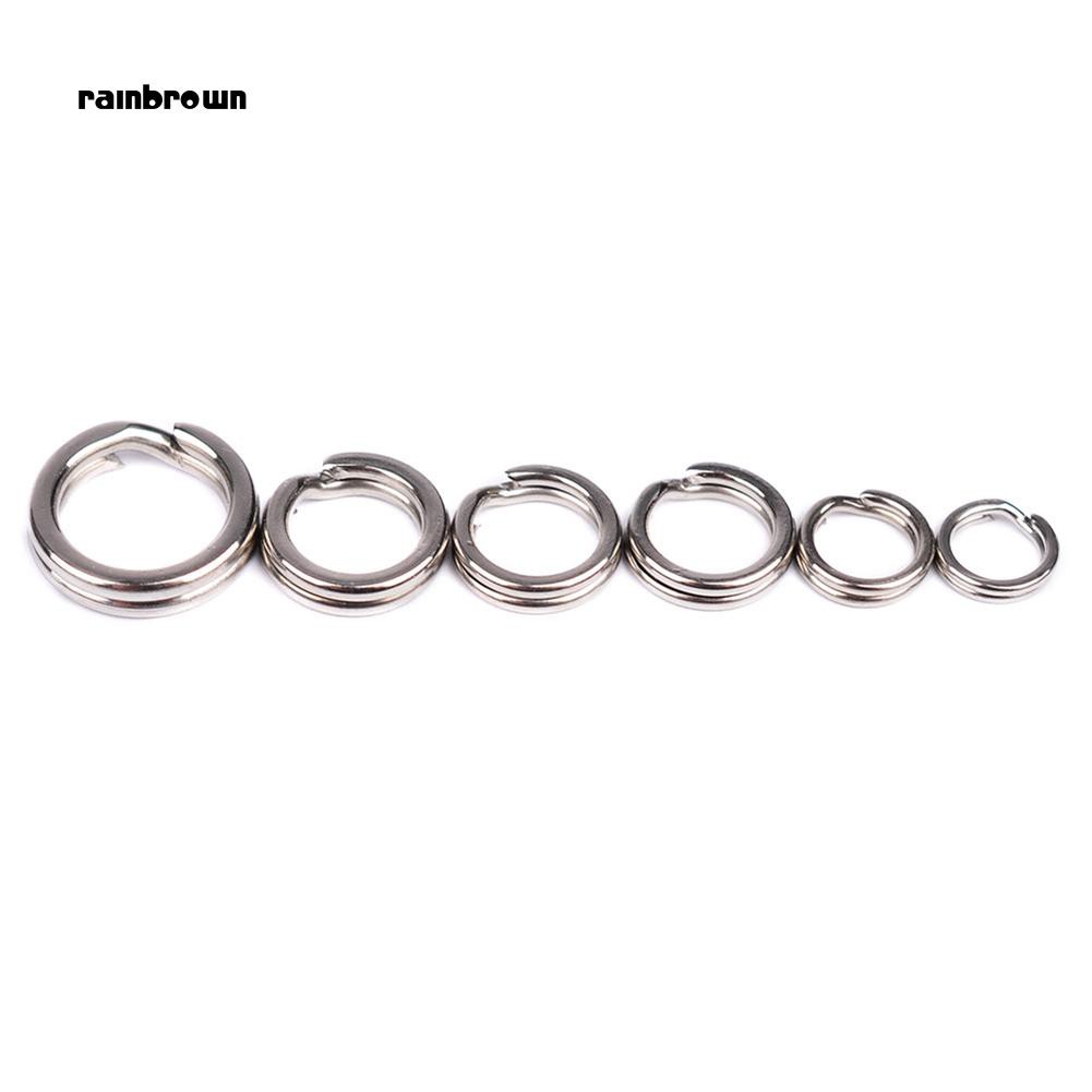 RB_100Pcs Stainless Steel Double Loop Split Ring Open Carp Tool Fishing Accessories