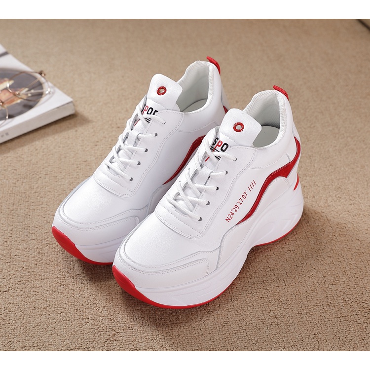 Giày thể thao nữ độn đế, sneaker loại cao cấp, 9cm tôn chiều cao, bằng da PU, SIÊU ÊM - SIÊU ĐẸP - SIEU BỀN, 2 màu