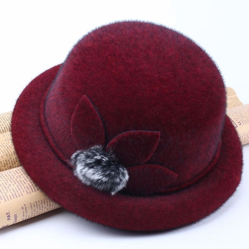 Nón Tai Bèo Phủ Lông Thú Thời Trang Thu Đông Mới Cho Phụ Nữ Trung Niên 60W