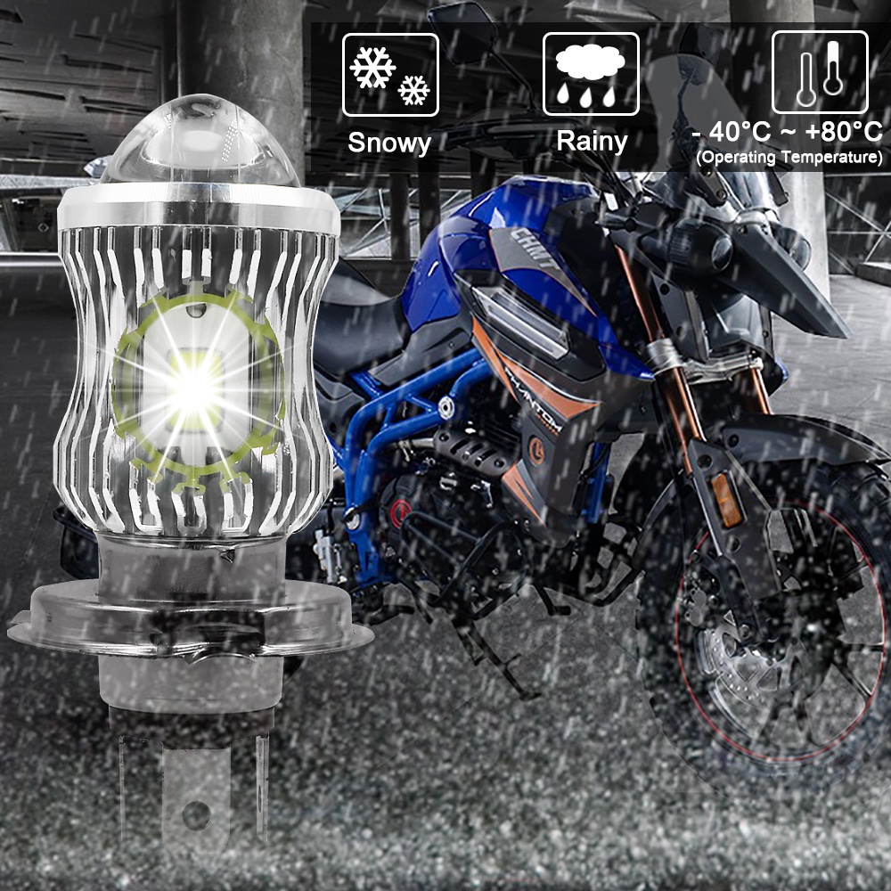 Đèn pha LED xe máy H4 H6 BA20D P15D hai màu ánh sáng trắng/ vàng chuyên dụng