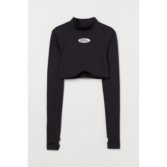 Áo H&M Croptop Dài Tay No Fear size S châu Âu