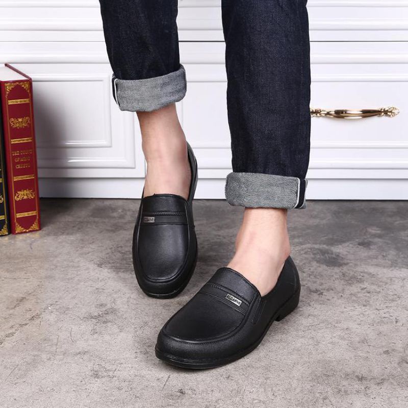 Giày Nhựa Nam Giả Da Dùng Để Bảo Hộ Lao Động Và Đi Mưa