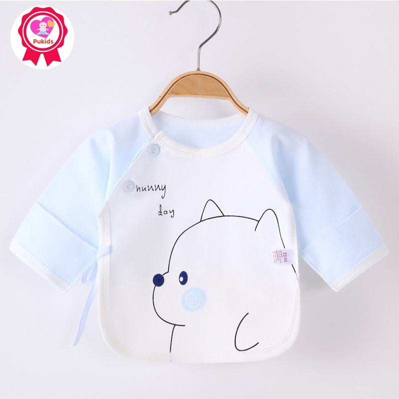 Áo dài cho bé trai bé gái sơ sinh dáng lửng kiểu nhà sư hàng xuất cao cấp 100% cotton nguyên chất _ A01