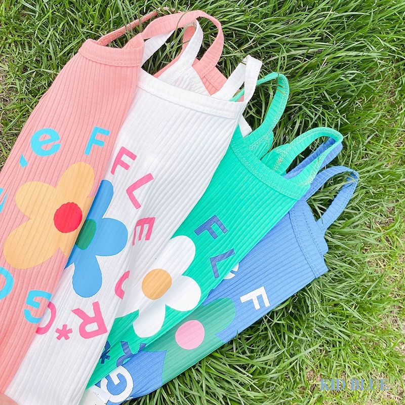 Áo Hai Dây Họa Tiết Hoa Cúc Thời Trang Hàn Quốc Dễ Thương Cho Bé Gái