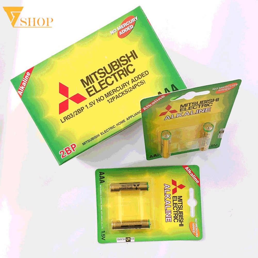 Pin AAA Mitsubishi Electric Alkaline Chính Hãng Vỉ 2 Viên
