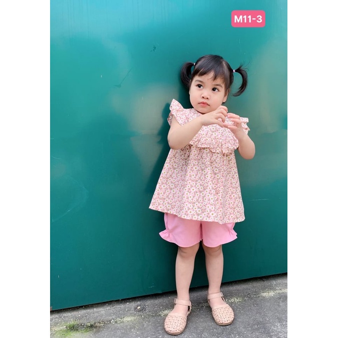 Bộ hoa nhí hồng bé gái size 8-30kg 💖 Bộ Sofia Candy hoa nhí cho bé gái chất vải nilen cao cấp mềm mịn