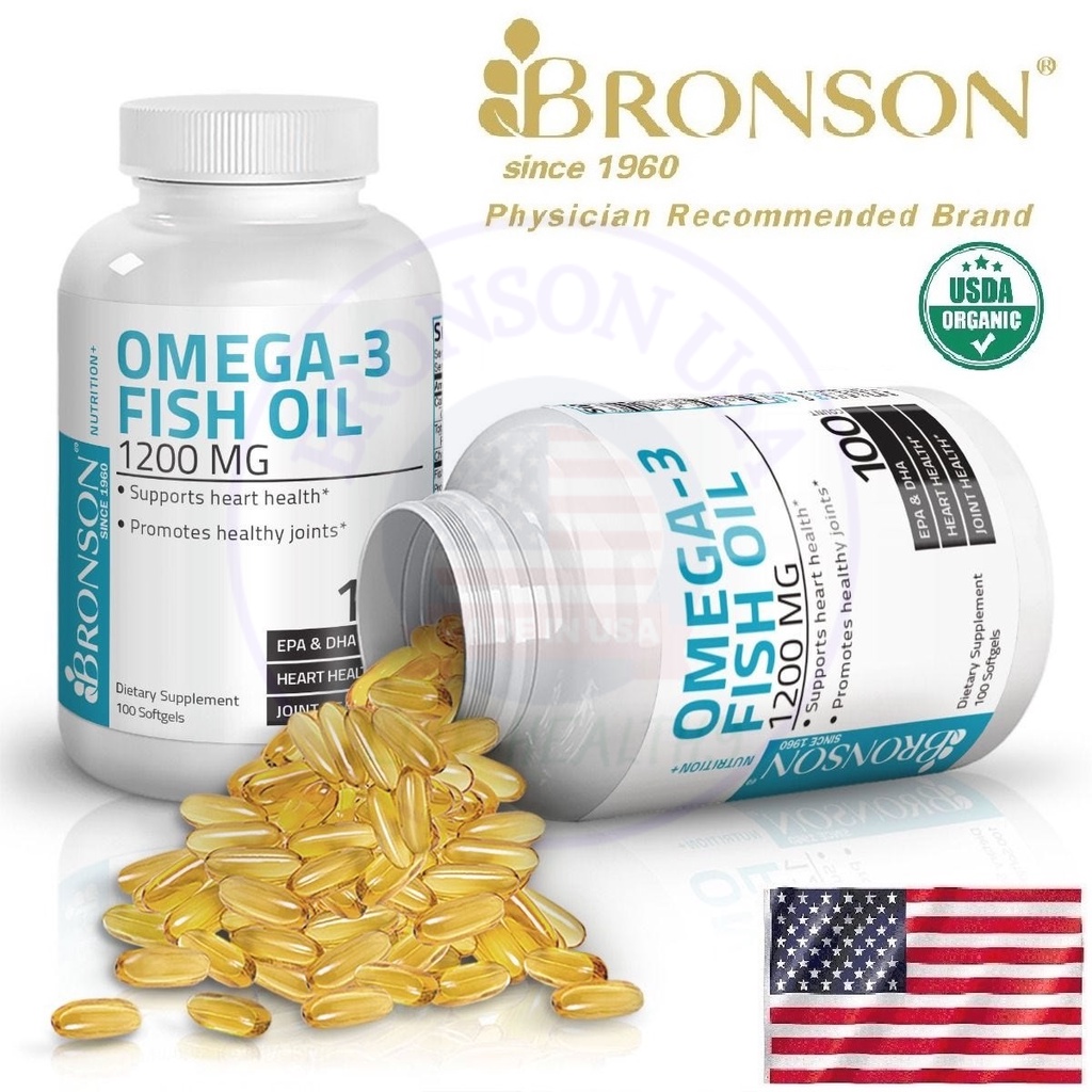 Organic Fish Oil Omega 3 - 1200mg - 100/250 viên Mỹ - Bổ mắt, tim mạch