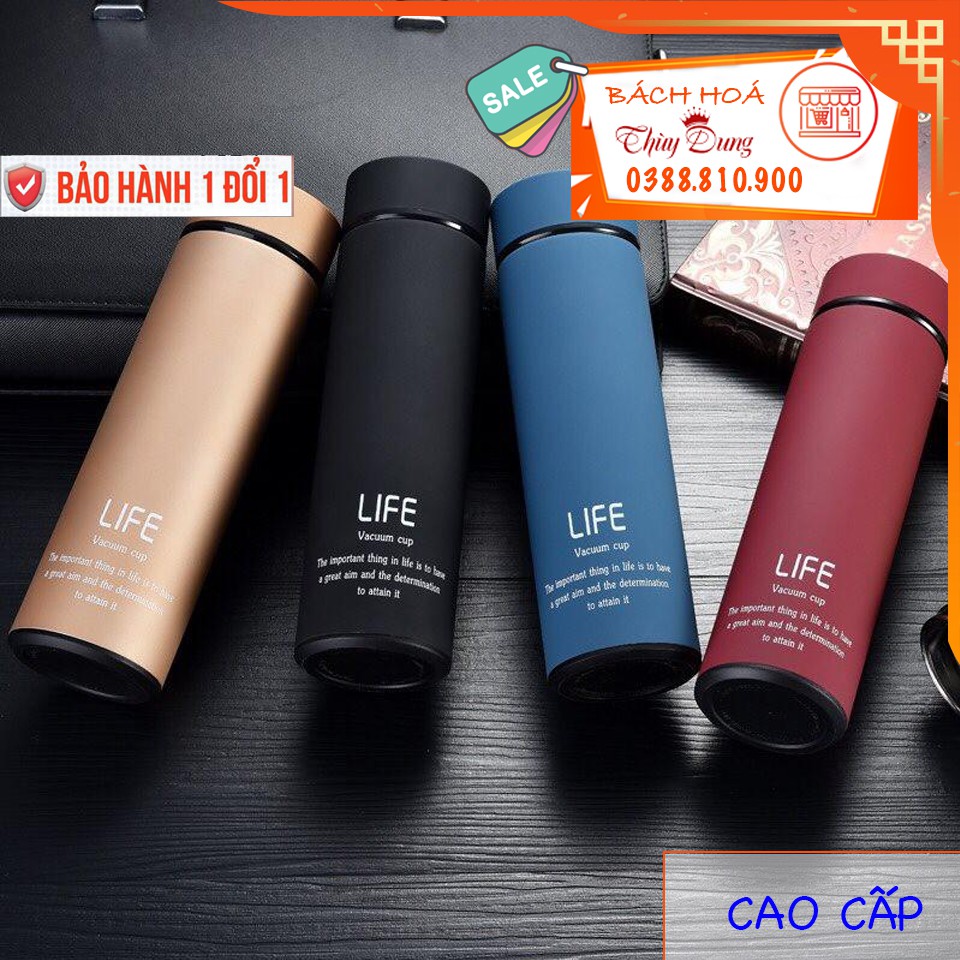 ❤️FREE SHIP❤️ BÌNH GIỮ NHIỆT LIFE 500ML RUỘT INOX CAO CẤP