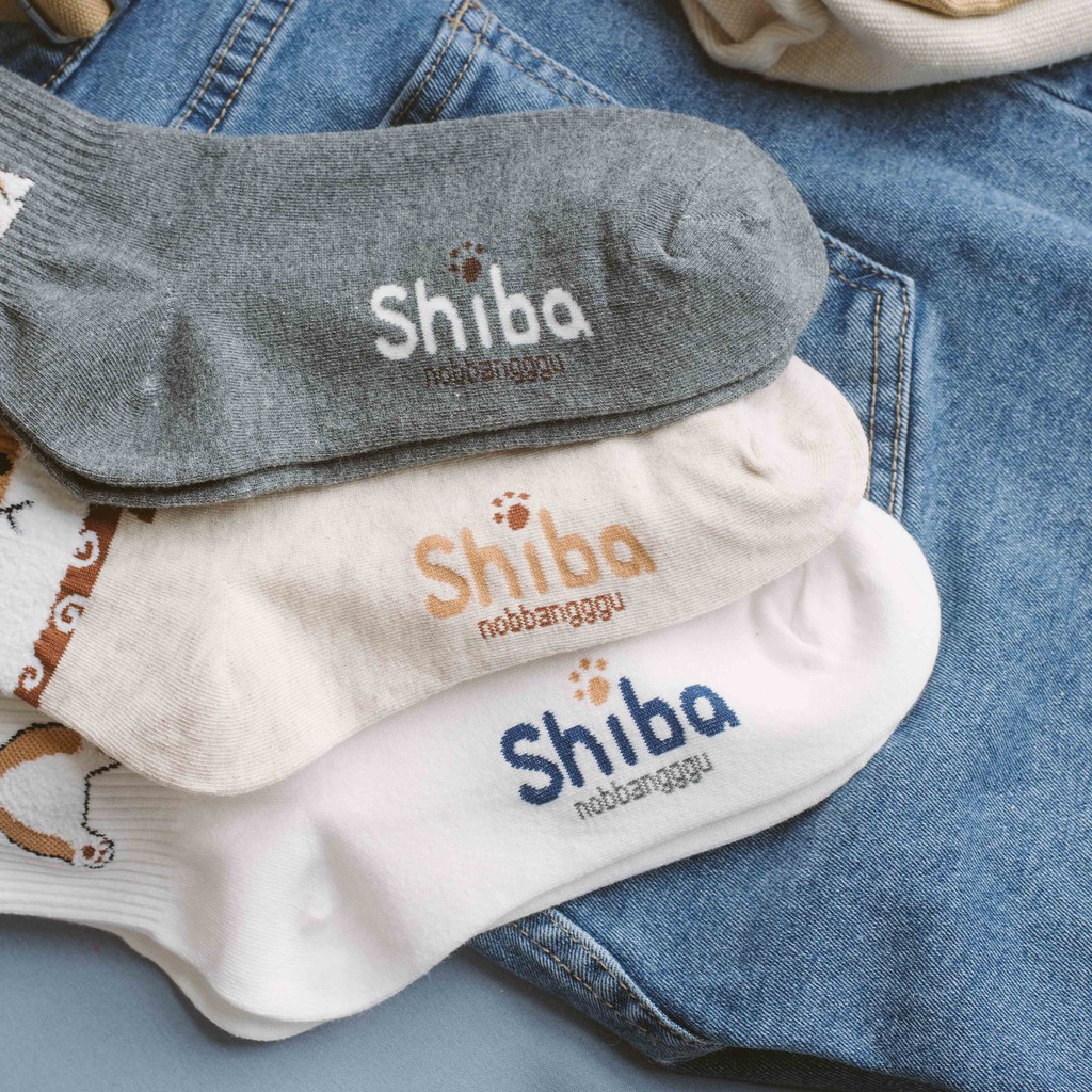 ANGRY SHIBA - Tất vớ cao cổ nữ hình chú chó Shiba giận dữ dễ thương, nhập khẩu Hàn Quốc
