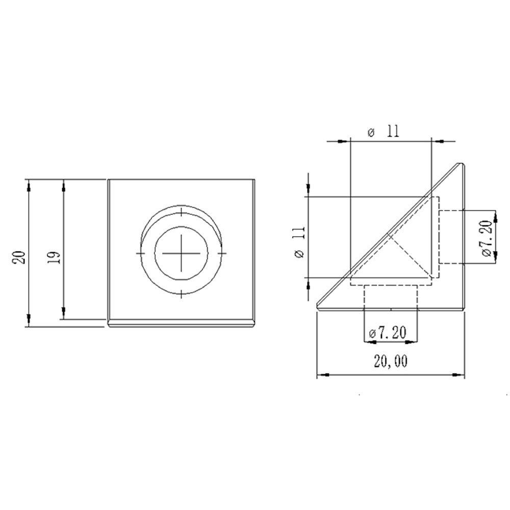 BEBETTERM Set 4 Đầu Nối Góc Chữ V Bằng Hợp Kim Nhôm Cho Máy In 3D