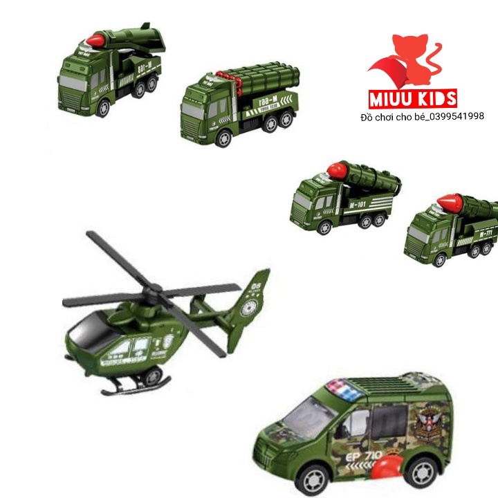 Hộp 6 Xe Ô Tô Quân Sự Chạy Đà Cho Bé