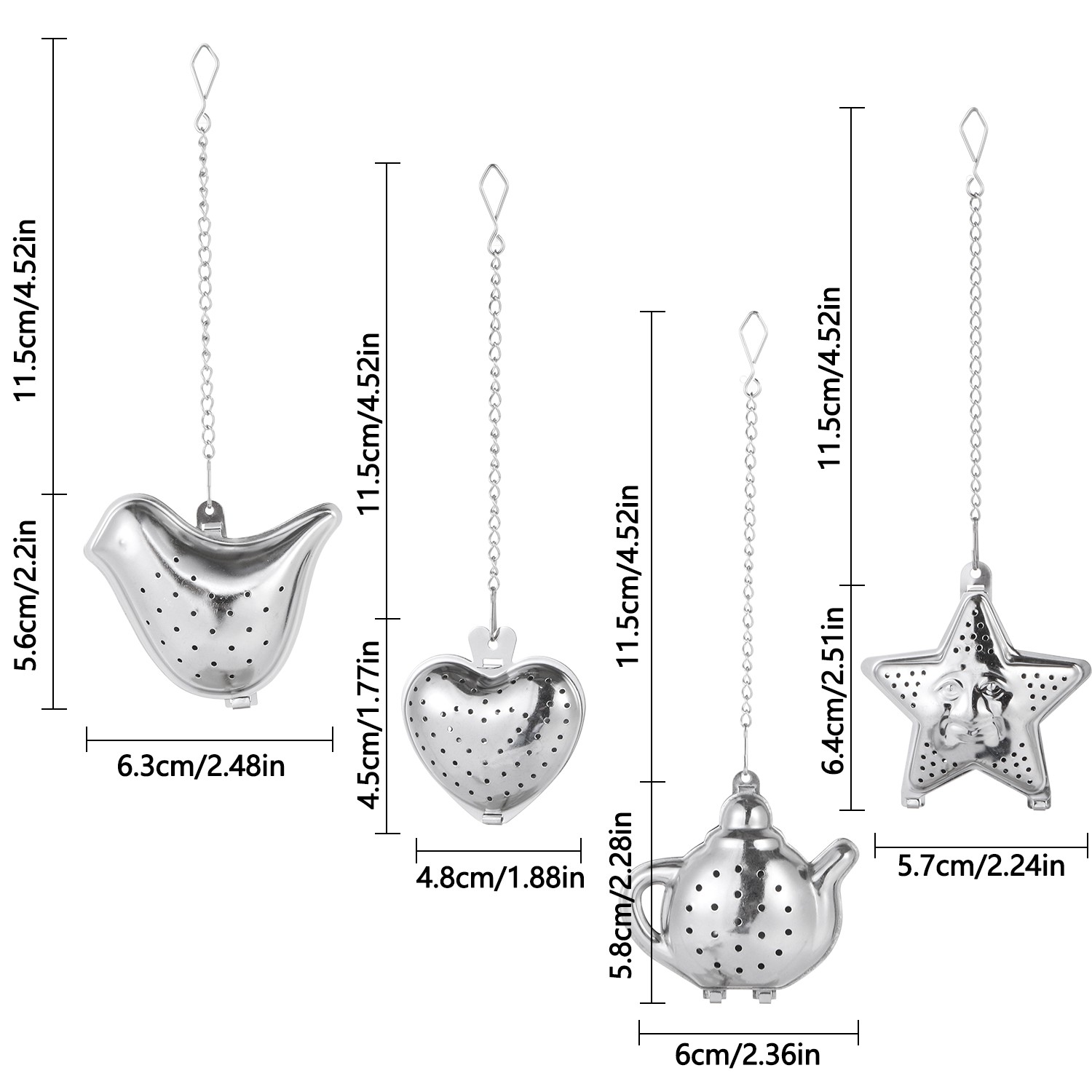 Dụng Cụ Lọc Trà Bằng Thép Không Gỉ Thiết Kế Đơn Giản Dễ Thương