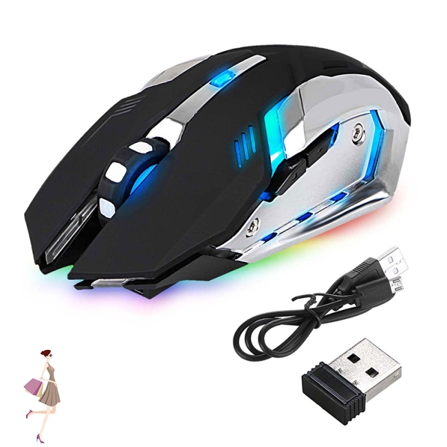 Chuột cơ gaming X7 độ phân giải cao kết nối không dây tích hợp LED nhiều màu sắc có thể sạc pin