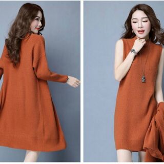 Set đầm len kèm áo