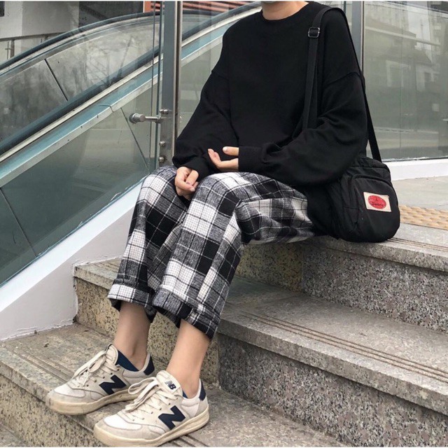 Quần Caro Ống Rộng ♥️Giảm 20k♥️ Khi áp Mã [ ÁO THUN] Quần Culottes Caro