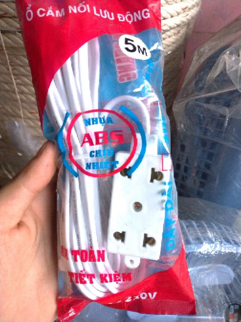 Ổ cắm điện lưu động 3 lỗ dây 3M/5M ( mặt trên và dưới )