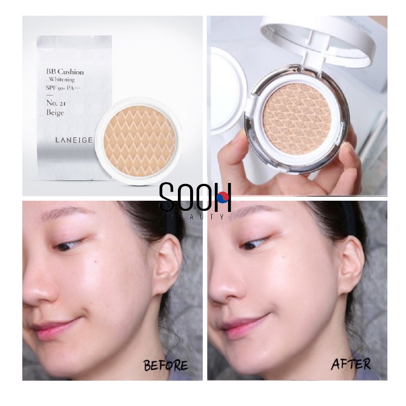 Kem BB Laneige làm trắng SPF50+ PA+ kiềm dầu kèm mút tán