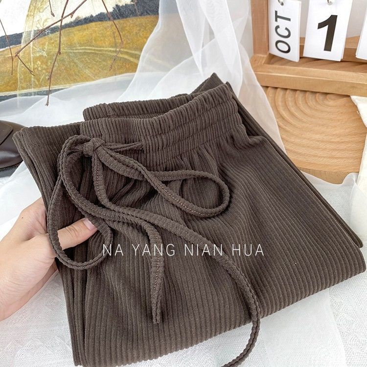 Quần Lụa Mỏng Ống Rộng Lưng Cao Phối Dây Rút Thời Trang Mùa Hè Hàng Mới Dành Cho Bạn Nữ