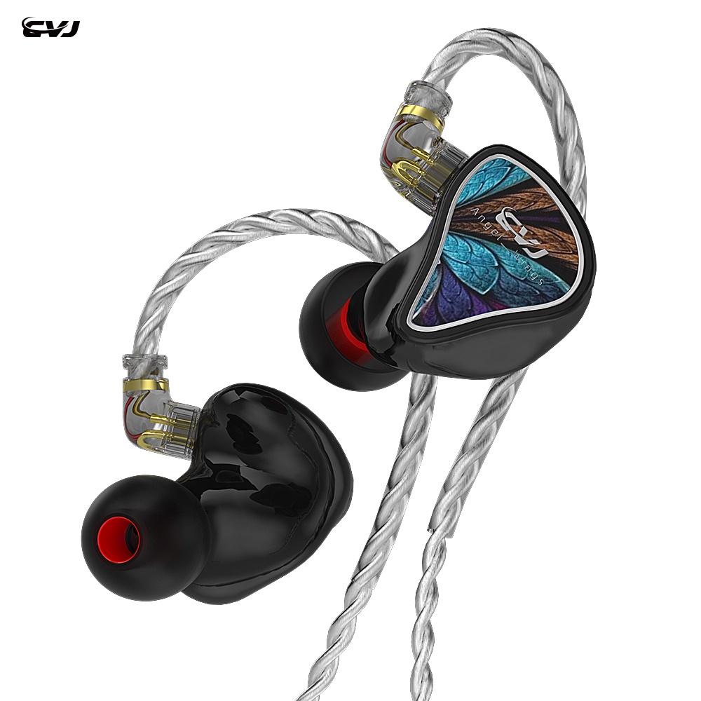 CVJ Angel Wings Hybrid Driver Units Earphones HIFI In Ear Sports Headset Noise Cancelling Earbuds For CSK CCA NRA CSN CA2 CSK C12 C10