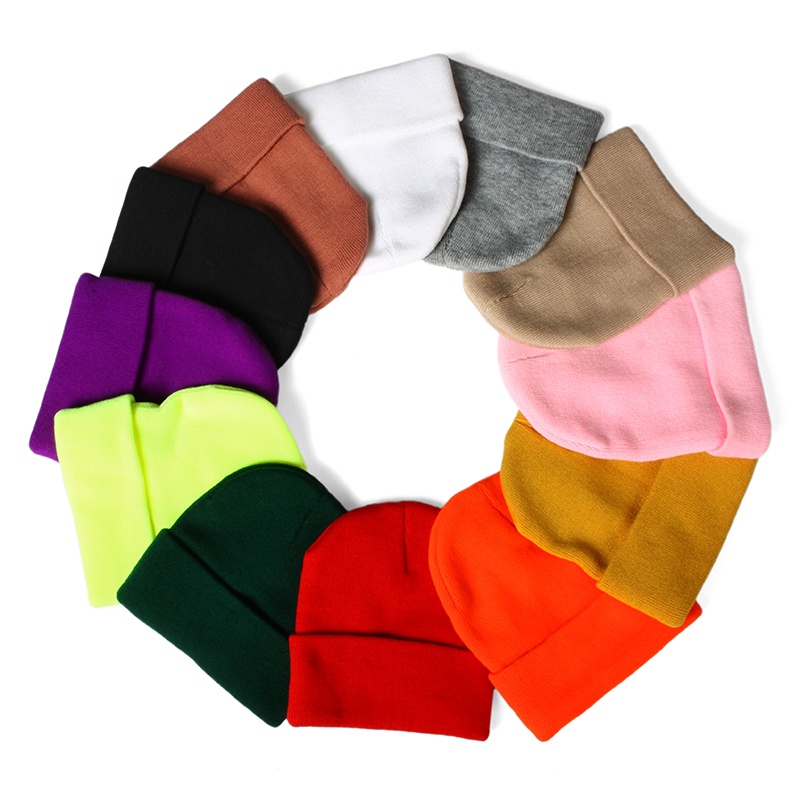 Mũ LINJW dệt từ cotton mềm màu trơn phong cách đơn giản