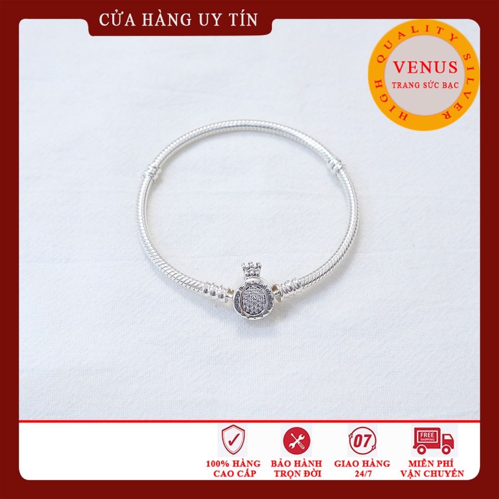 Vòng charm khoá vương miện- Hàng cao cấp S925 ALE- Mã sản phẩm VENUSLVM