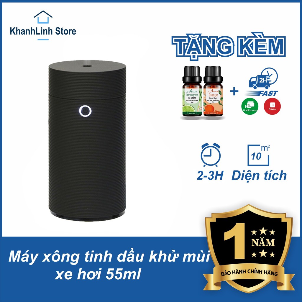 Máy xông tinh dầu xe hơi_Máy khuếch tán tinh dầu_khử mùi xe hơi_55ml