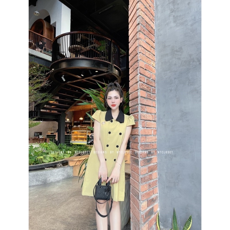 Váy suông cổ đen NT closet