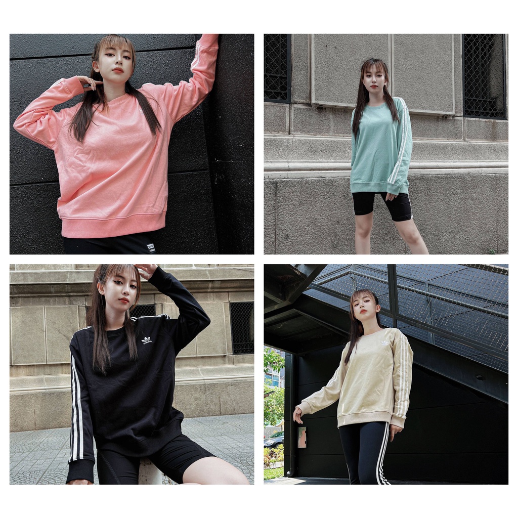 (HÀNG XUẤT XỊN) Áo das tay dài 1946 3-Stripess crew sweatshirts in Black  Made in Cam//bo full-tag-code  SIZE XS S M