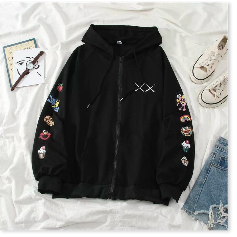 Áo khoác hoodie nam nữ in chữ xx, (FreeSize dưới 70Kg), form rộng phong cách Hàn Quốc, áo hoodie form rộng unisex vải Nỉ
