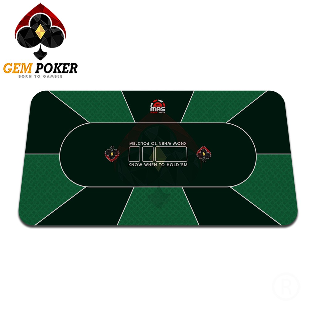 ⚜️ THẢM CAO SU POKER TEXAS HOLD'EM - GEM GREEN CAO CẤP ⚜️