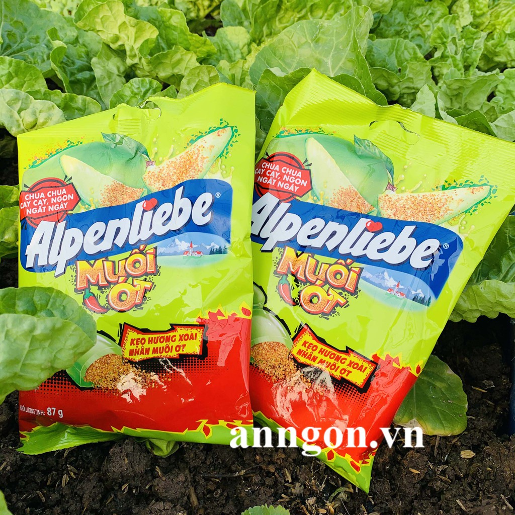 Kẹo xoài nhân muối ớt Alpenliebe chua chua cay cay .