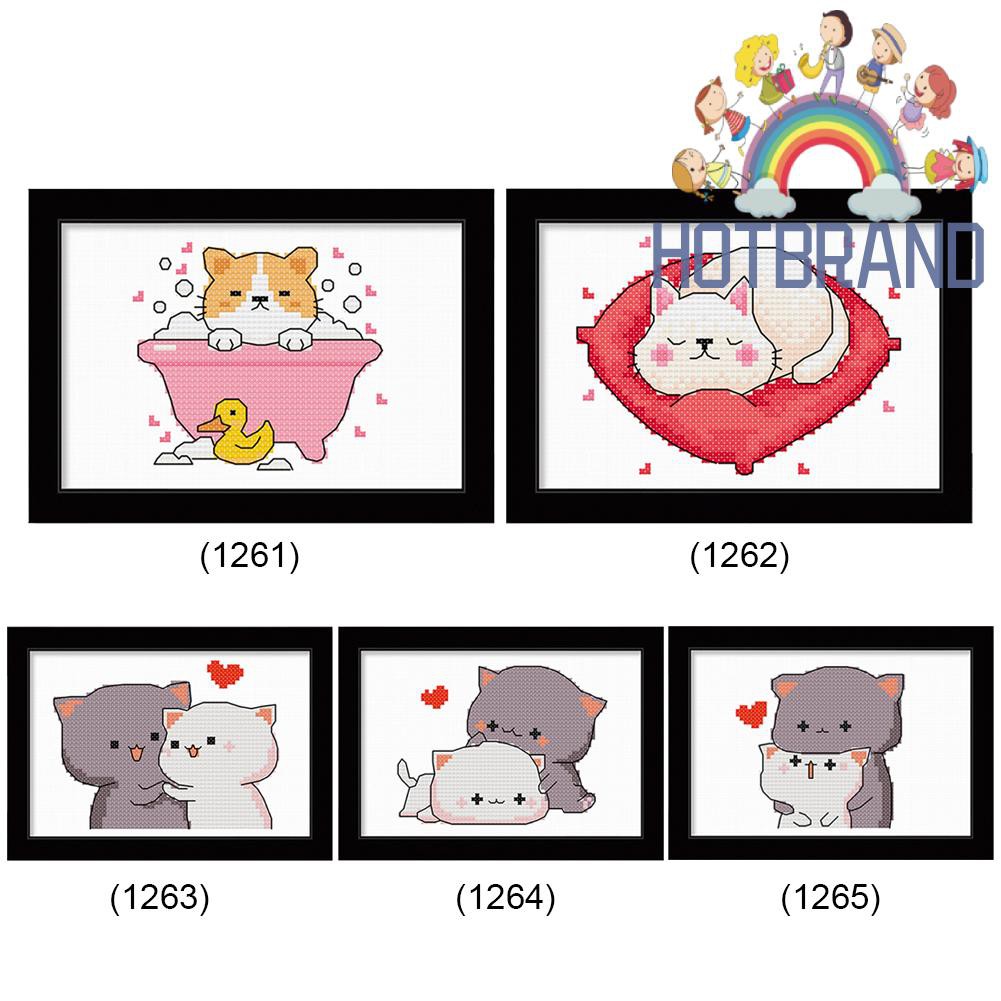 Tranh Thêu Chữ Thập 11ct Tự Làm 25x20cm Hình Động Vật Dễ Thương