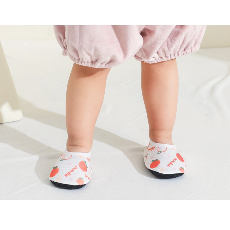 Vớ Cotton Lưới Co Giãn Thoáng Khí Đế Mềm Chống Trượt In Hình Trái Cây Hoạt Hình Đáng Yêu Cho Bé Sơ Sinh