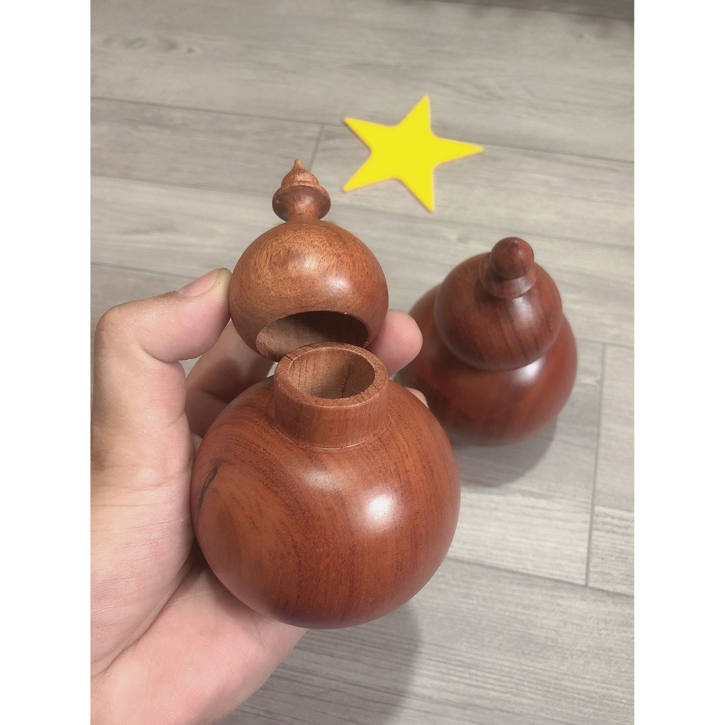 Lọ Đựng Tăm gỗ Hương Cao Cấp Hình Quả Hồ Lô