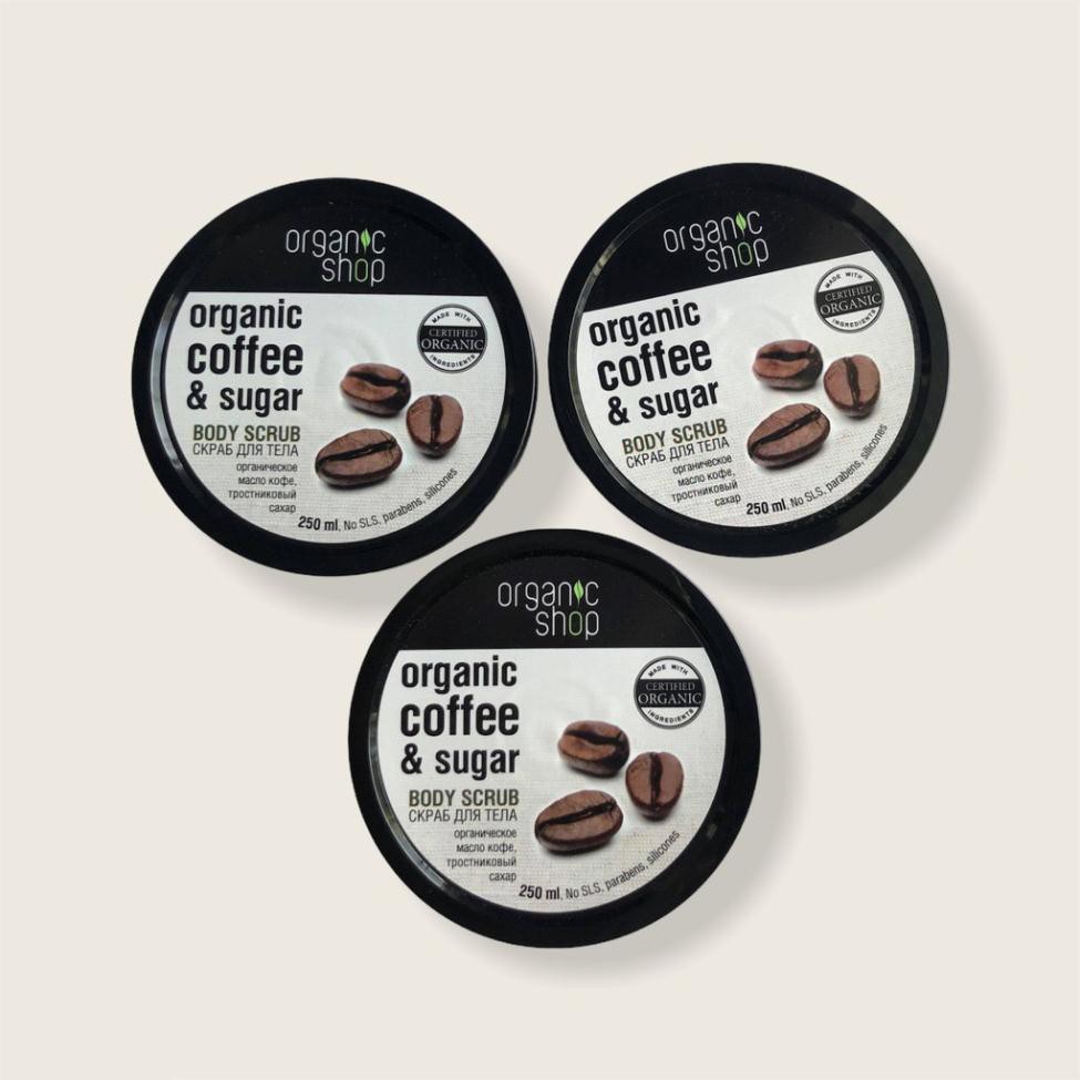 TẾ BÀO CHẾT TOÀN THÂN ORGANIC SHOP - ORGANIC COFFEE & SUGAR BODY SCRUB(250ml)