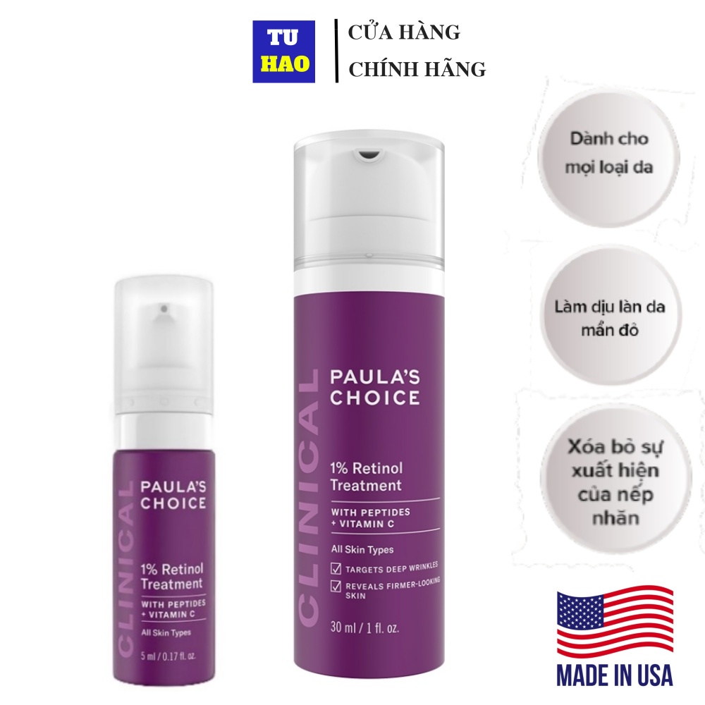 Tinh chất chống nám nếp nhăn Paula’s Choice Clinical 1% Retinol Treatment 5ml - Từ Hảo