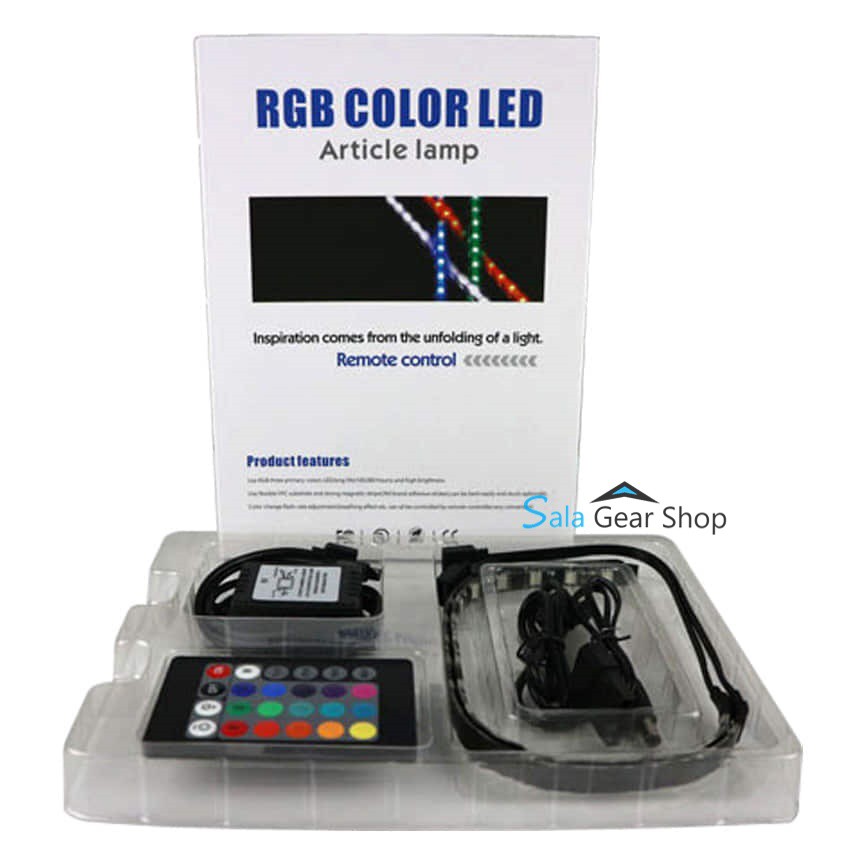 Combo 2 dây led Strip rgb 5050 kèm điều khiển nháy led theo nhạc,Nhiều hiệu ứng tùy chỉnh