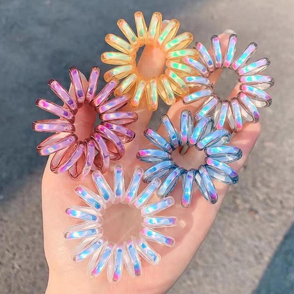 EXPEN Dây Buộc Tóc Đuôi Ngựa Dạng Xoắn Ốc Nhiều Màu Sắc Đơn Giản Cho Nữ Giá Đỡ