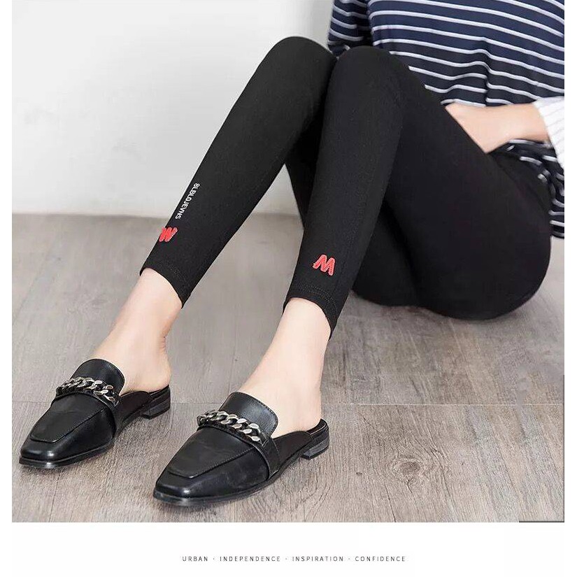 Women Elastic Legging Jeans Pocket Snowflake Black Skinny Pants | BigBuy360 - bigbuy360.vn