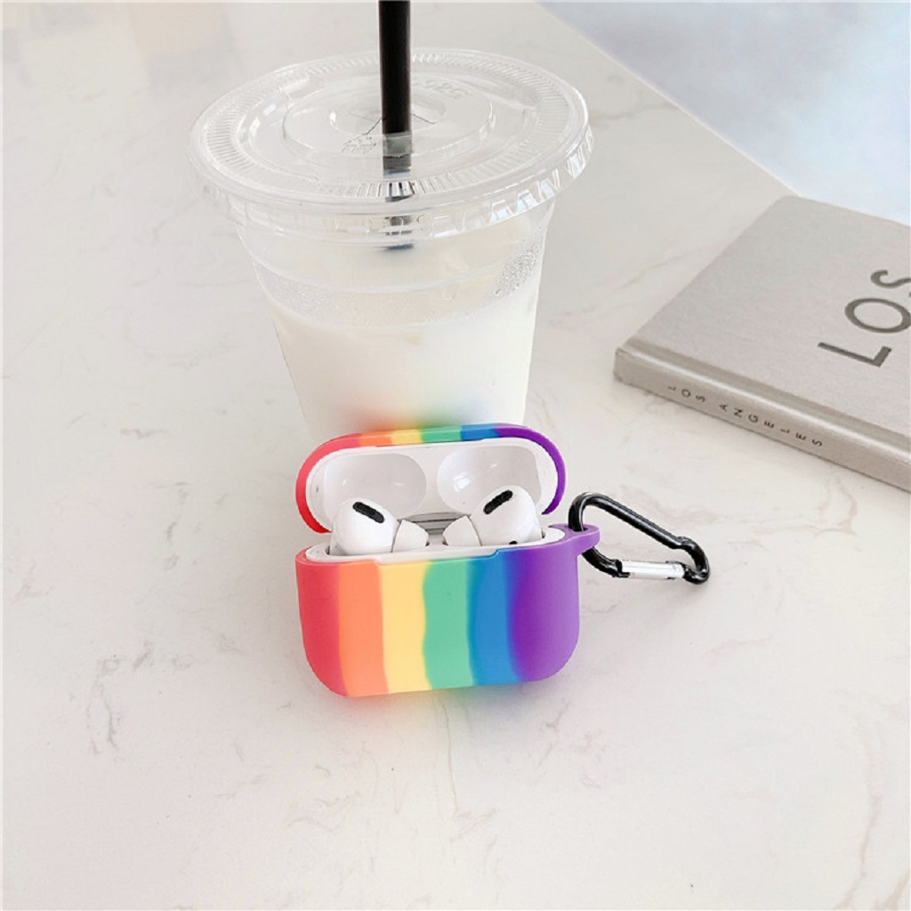 Airpods Case ⚡Freeship ⚡ Vỏ Bọc AirPods Lovely  Rainbow -  Case Tai Nghe Không Dây Airpods 1/ 2/ i12/ Pro