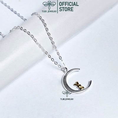 Dây chuyền bạc nữ TLEE thỏ vàng ngắm trăng xinh xắn TLEE JEWELRY D0227
