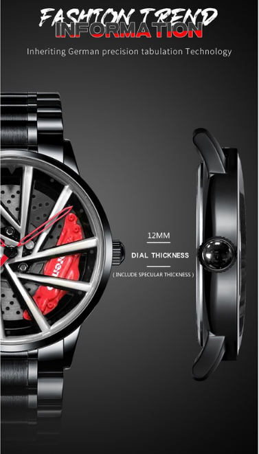 NIBOSI Thương Hiệu Hàng đầu Tùy Chỉnh Vành Xe đồng Hồ Bánh Xe Xoay đồng Hồ Nam Không Thấm Nước Dạ Quang | BigBuy360 - bigbuy360.vn