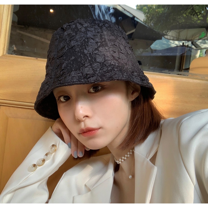 [SẴN]- Mũ nón bucket vải xô họa tiết gân phong cách Ulzzang (M75)