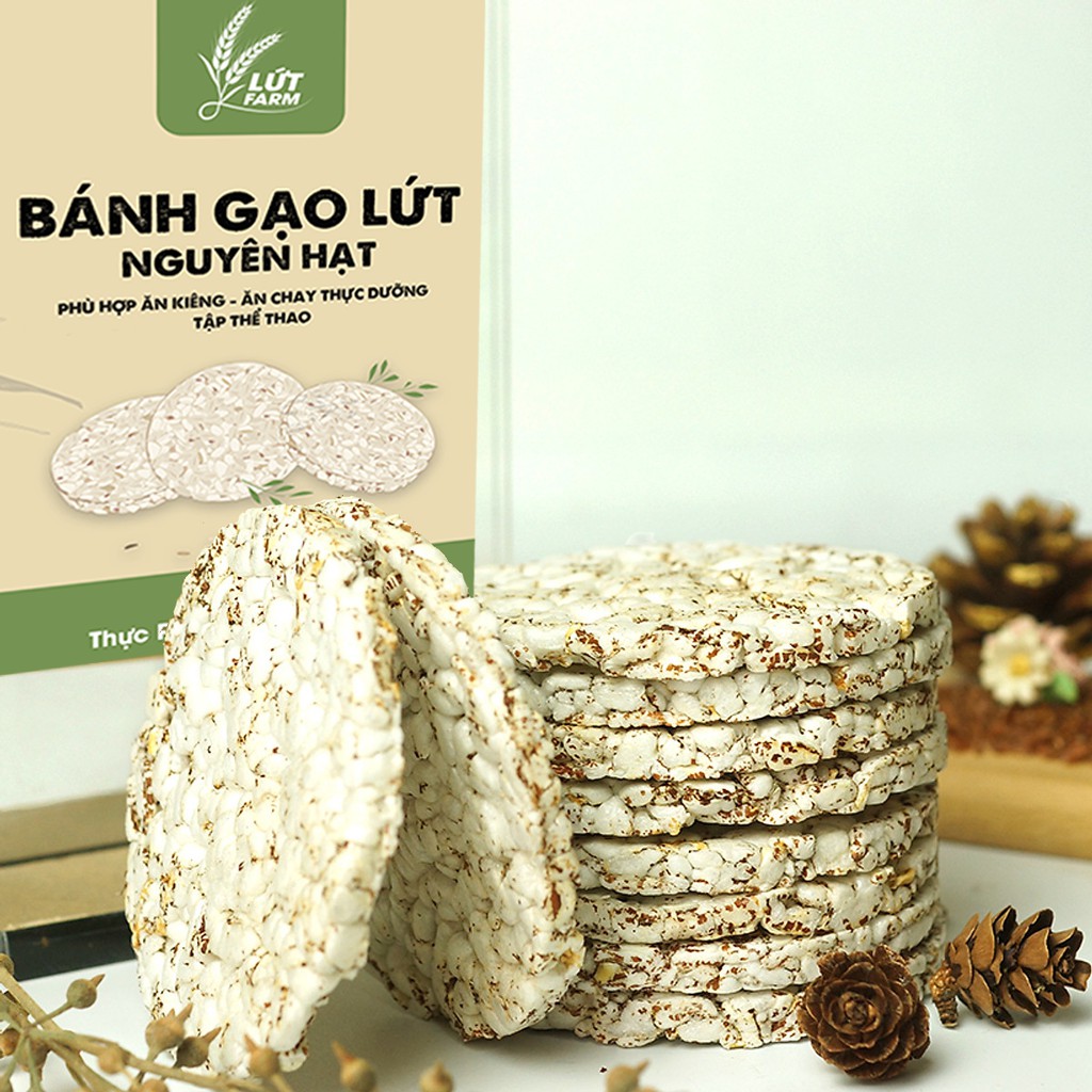 Bánh gạo lứt ăn kiêng, tập GYM, Thực Dưỡng, Ăn Kiêng Lứt Farm (510g = 54 bánh)